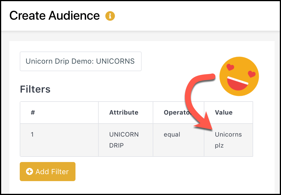 filter creates audience unicorns