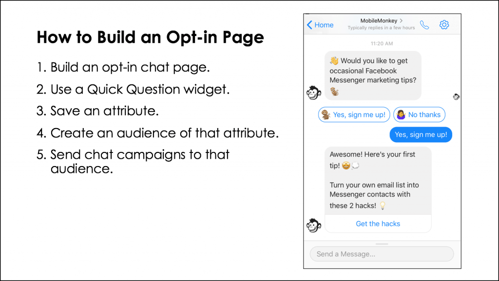 how to build an opt-in page