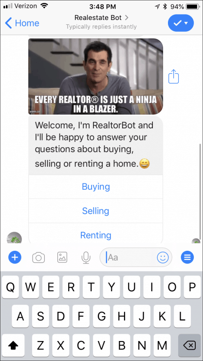 real estate chatbot template