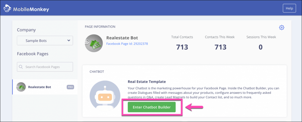 enter chatbot builder real estate bot