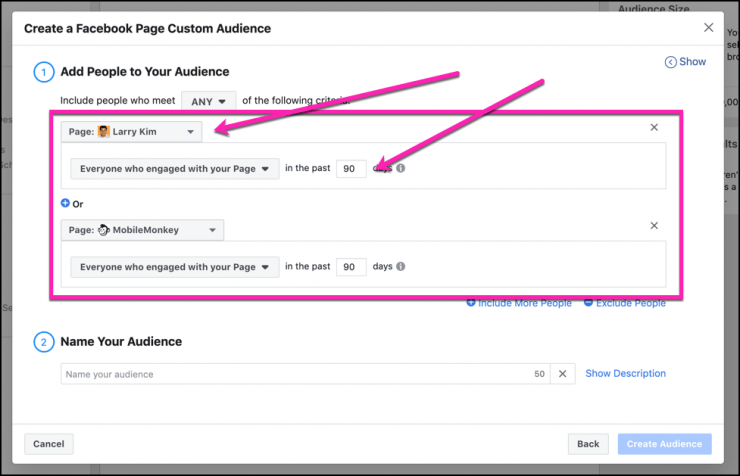 facebook messenger ads - custom audience refinement