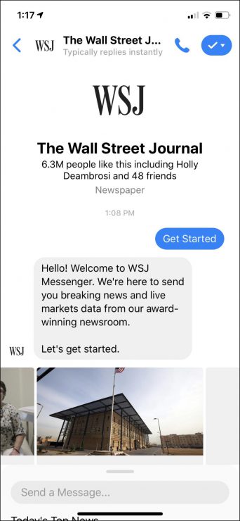 best chatbots for business - news bot