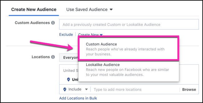 facebook messenger ads - custom audience