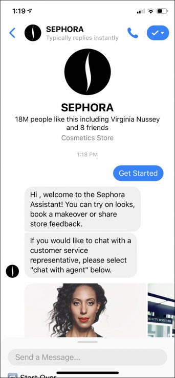 best chatbots for business - beauty bot