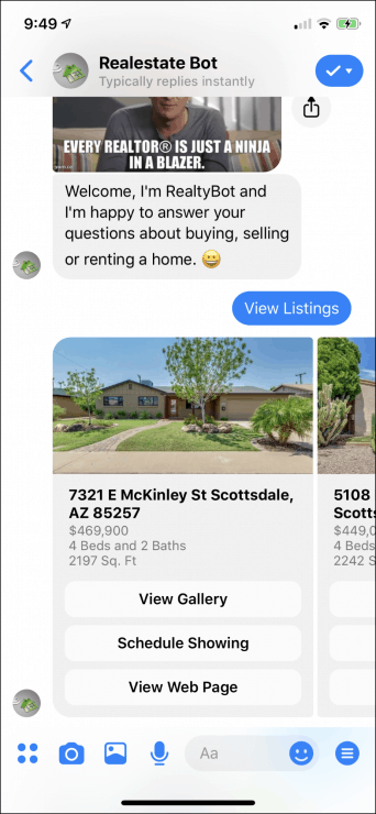 chatbot marketing real estate agents