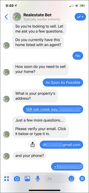 chatbot marketing for realtors