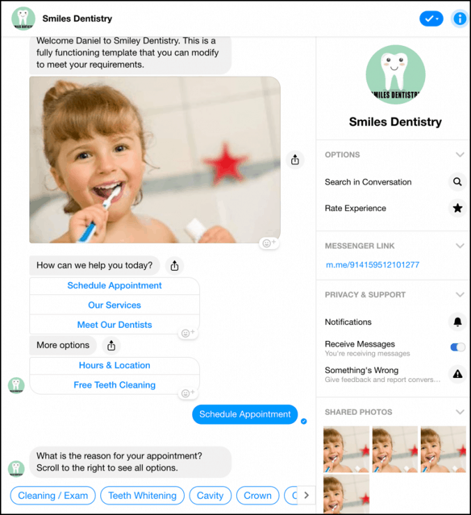 chatbot marketing for dentists
