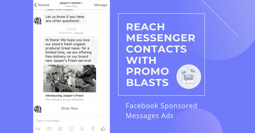 facebook sponsored messages ads Customers.ai promo blaster