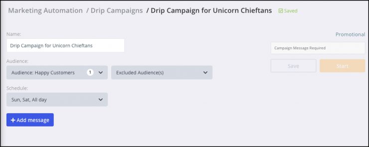 what is a chatbot - drip campaign time setup