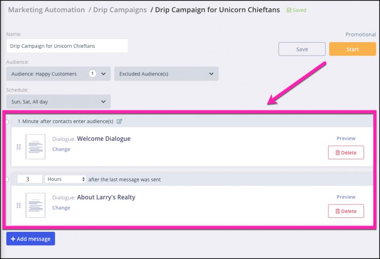 what is a chatbot - drip campaign setup
