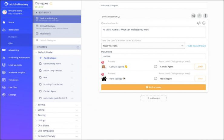 Facebook Tools: Customers.ai chatbot builder