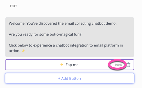 100% of button clicks to chatbot