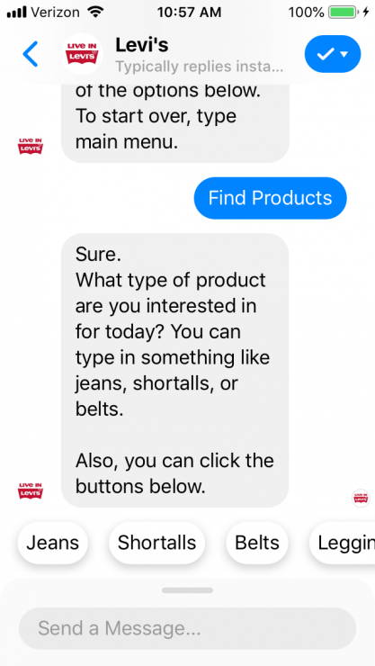 Gift Finder Chatbot: Levi's product recommendation bot 
