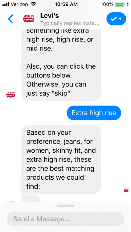 Gift Finder Chatbot: Levi's Product Recommendation bot rise preference