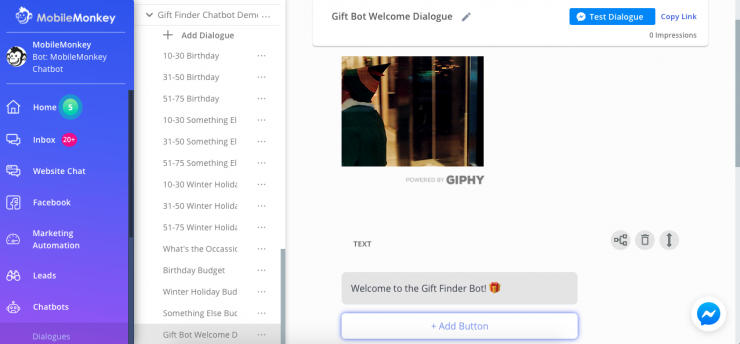 Gift Finder Chatbot: Customers.ai chatbot builder 7