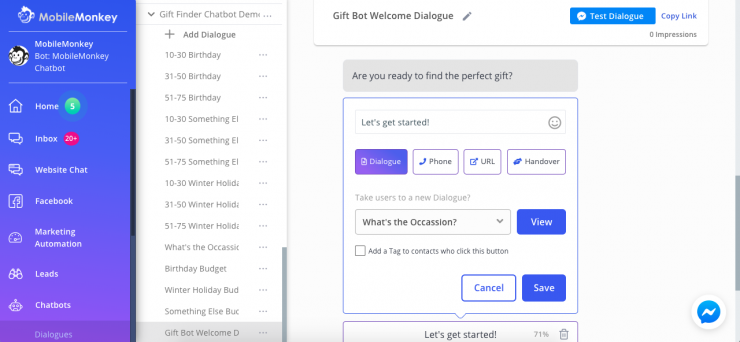 Gift Finder Chatbot: Customers.ai chatbot builder 8