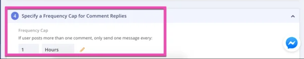 designate a frequency cap for how often your facebook auto responder can message users