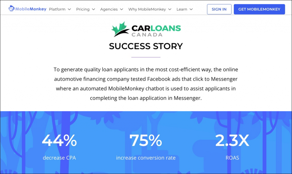 facebook mobile advertising case study car loans canada