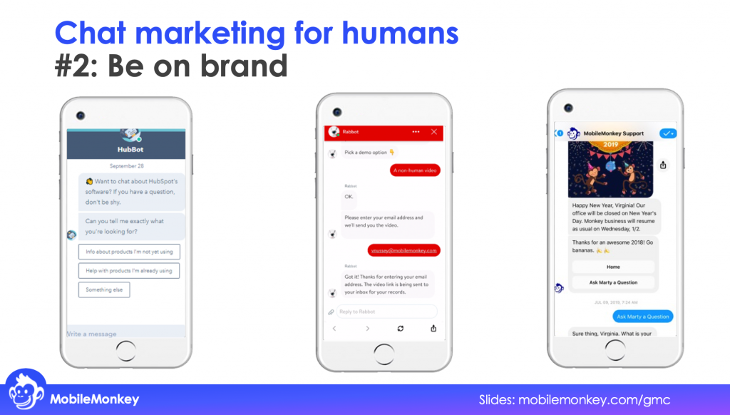Chat marketing for humans Be on brand in b2b web chat