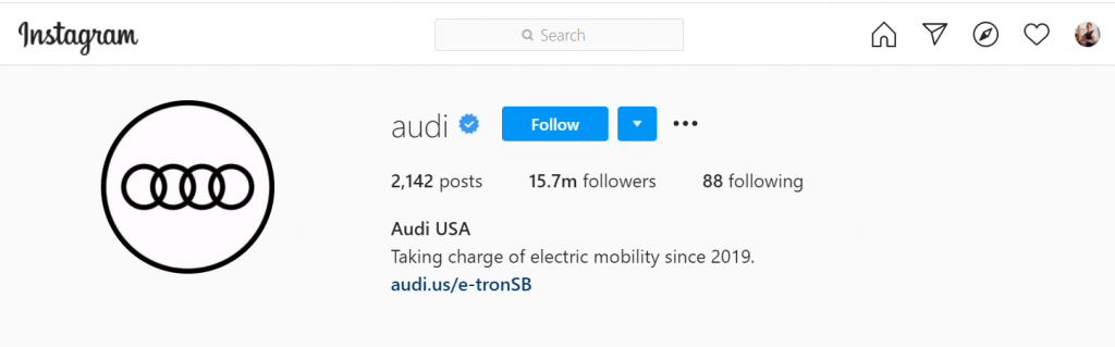 best Instagram business accounts: Audi