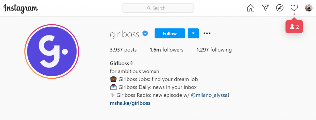 best Instagram marketing accounts: Girlboss