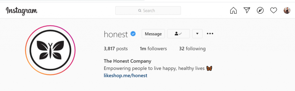 best Instagram business accounts: The Honest Company