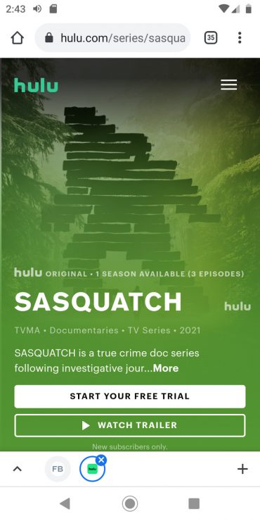 Hulu mobile landing page