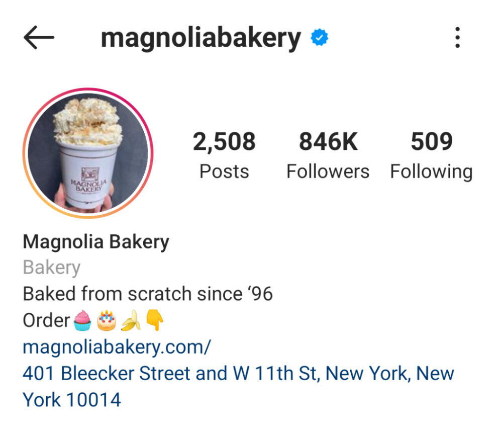 Magnolia Bakery’s Instagram. “Baked from scratch since ‘96. Order...”
