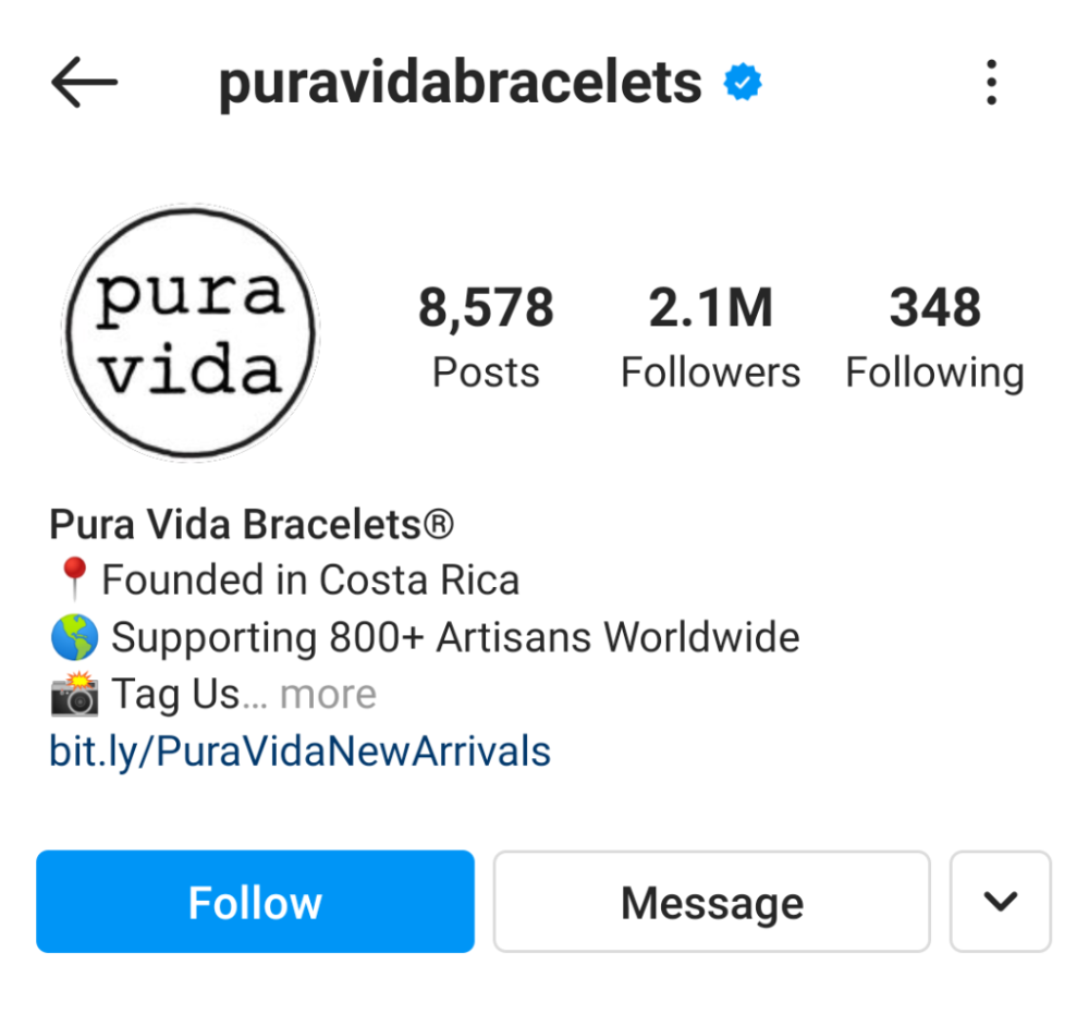 Pura Vida Bracelets’s Instagram. “Founded in Costa Rica. Supporting 800+ Artisans Worldwide. Tag us…