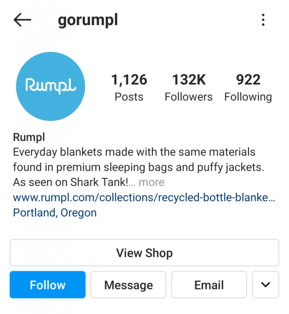 Rumpl’s Instagram. “Everyday blankets made with the same materials found in premium sleeping bags and puffy jackets. …”