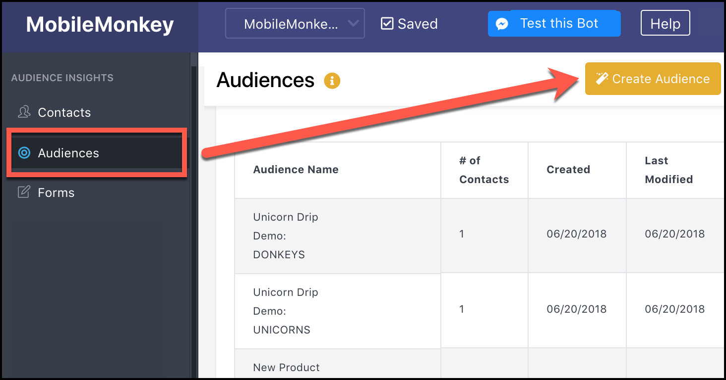 create audience segment