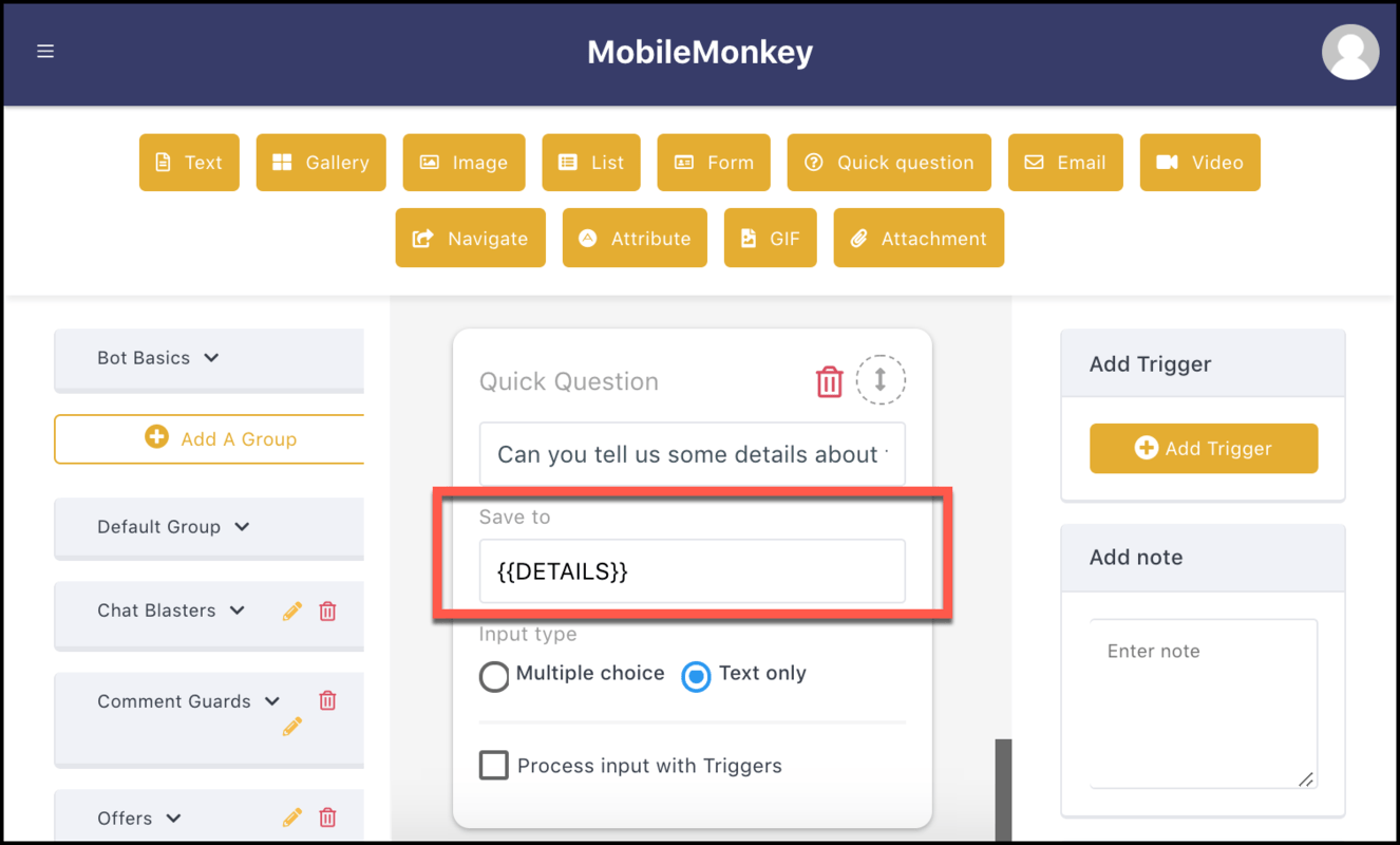 save to variables in conversion forms