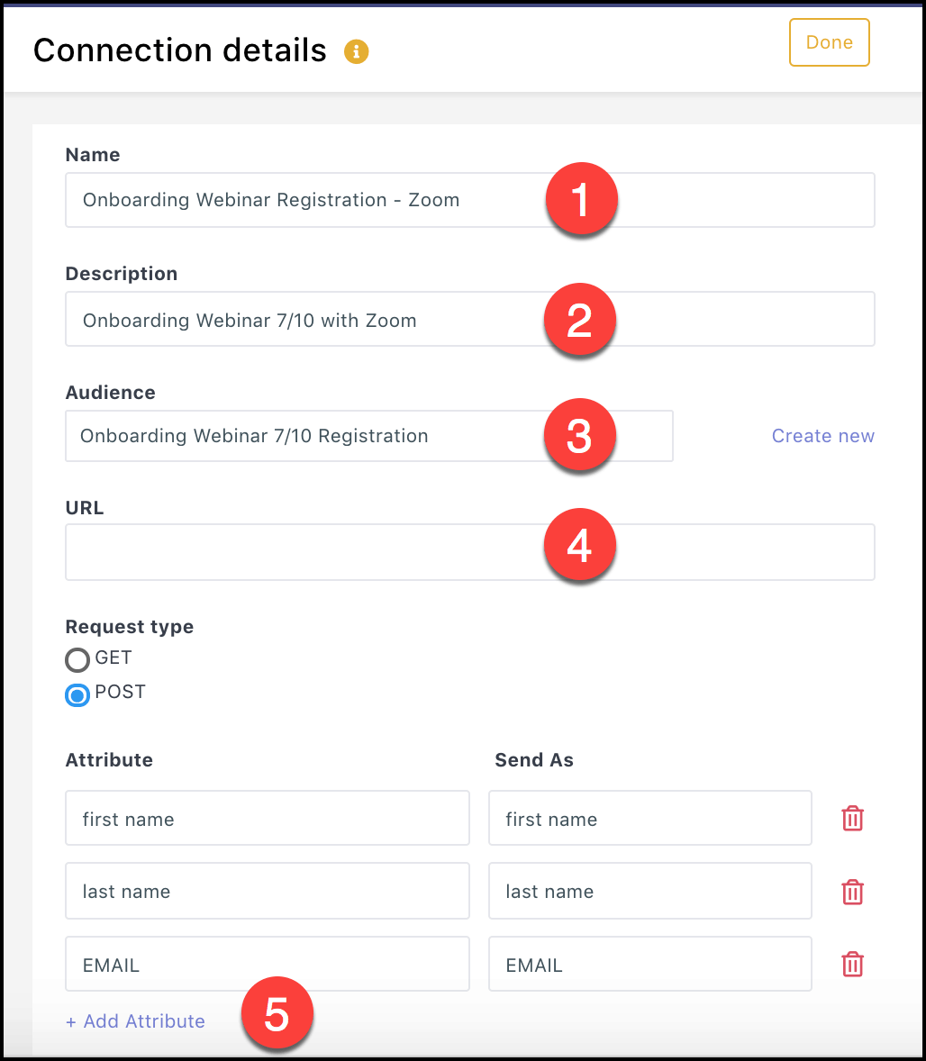 Регистрация api