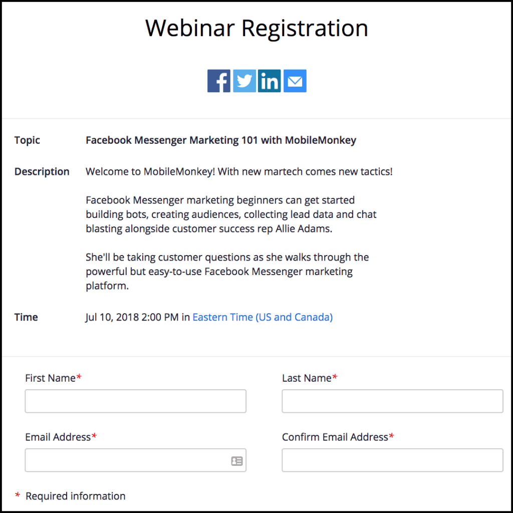 How to Get Webinar Sign-ups and Promote Webinars in Facebook Messenger