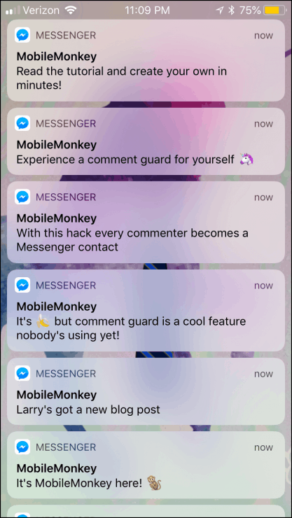 facebook messenger notifications