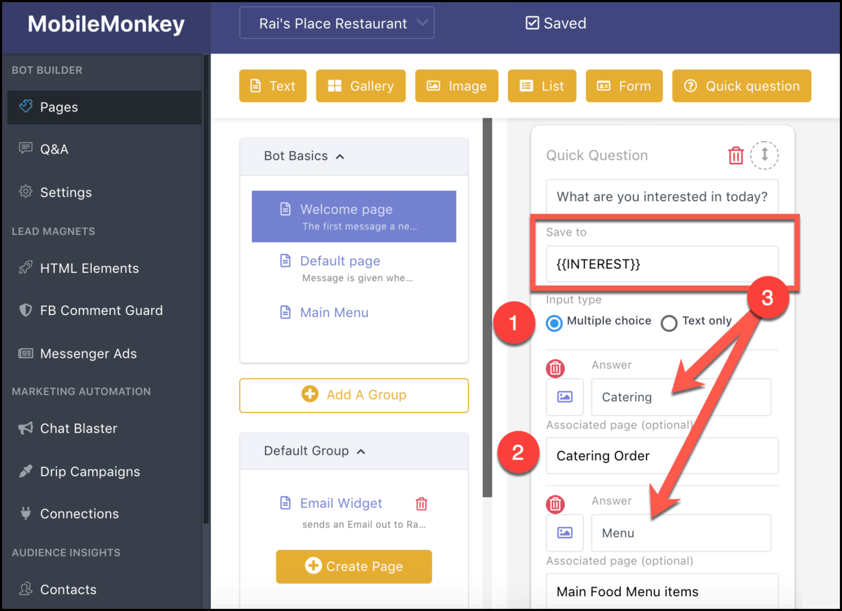 Customers.ai Messenger Conversion Form page