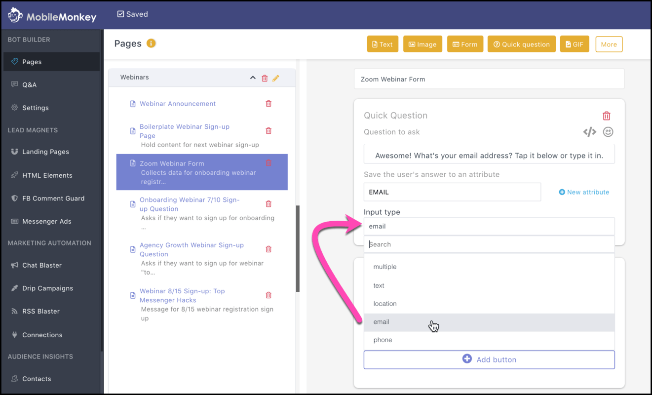 input-email-as-button-in-messenger-form