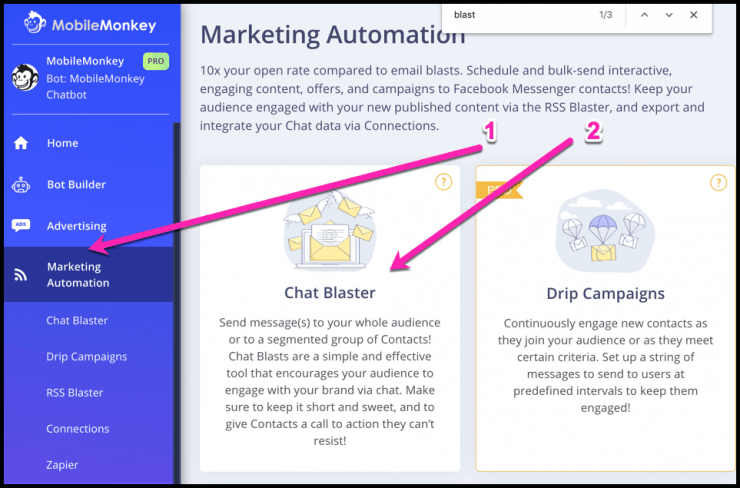 Messenger chat blaster high open rates