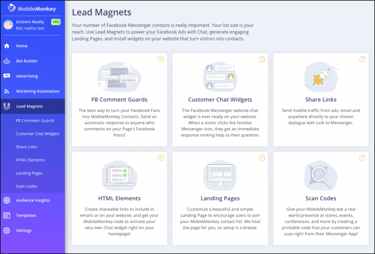 Facebook Messenger List Building Chatbots