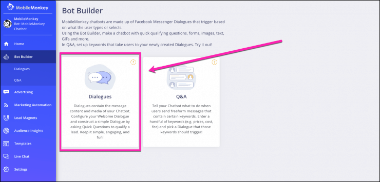 chatbot marketing funnel dialogue