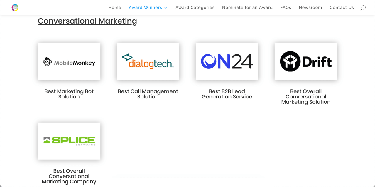 conversational marketing awards category winners