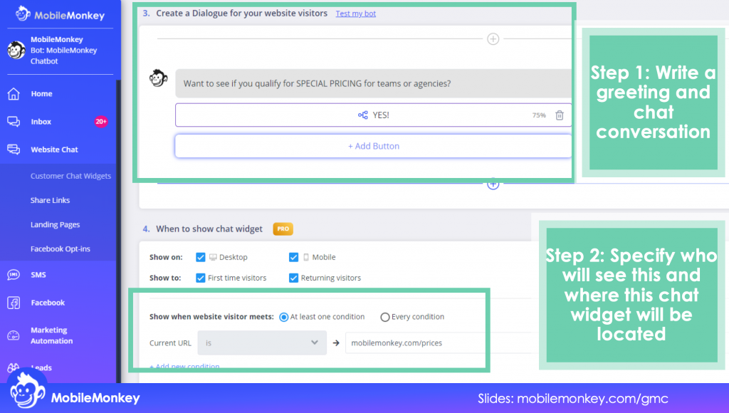 Place chat on pages to match the buyer’s journey