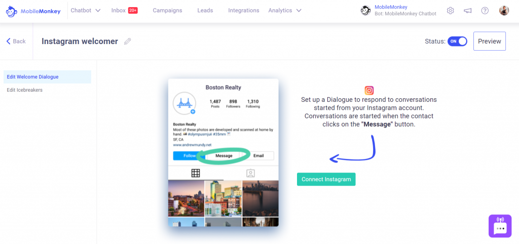 Instagram Tools: Automated Welcome Message
