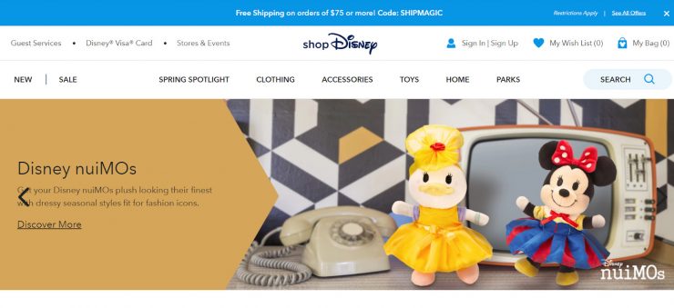 Disney nuiMO’s desktop landing page.