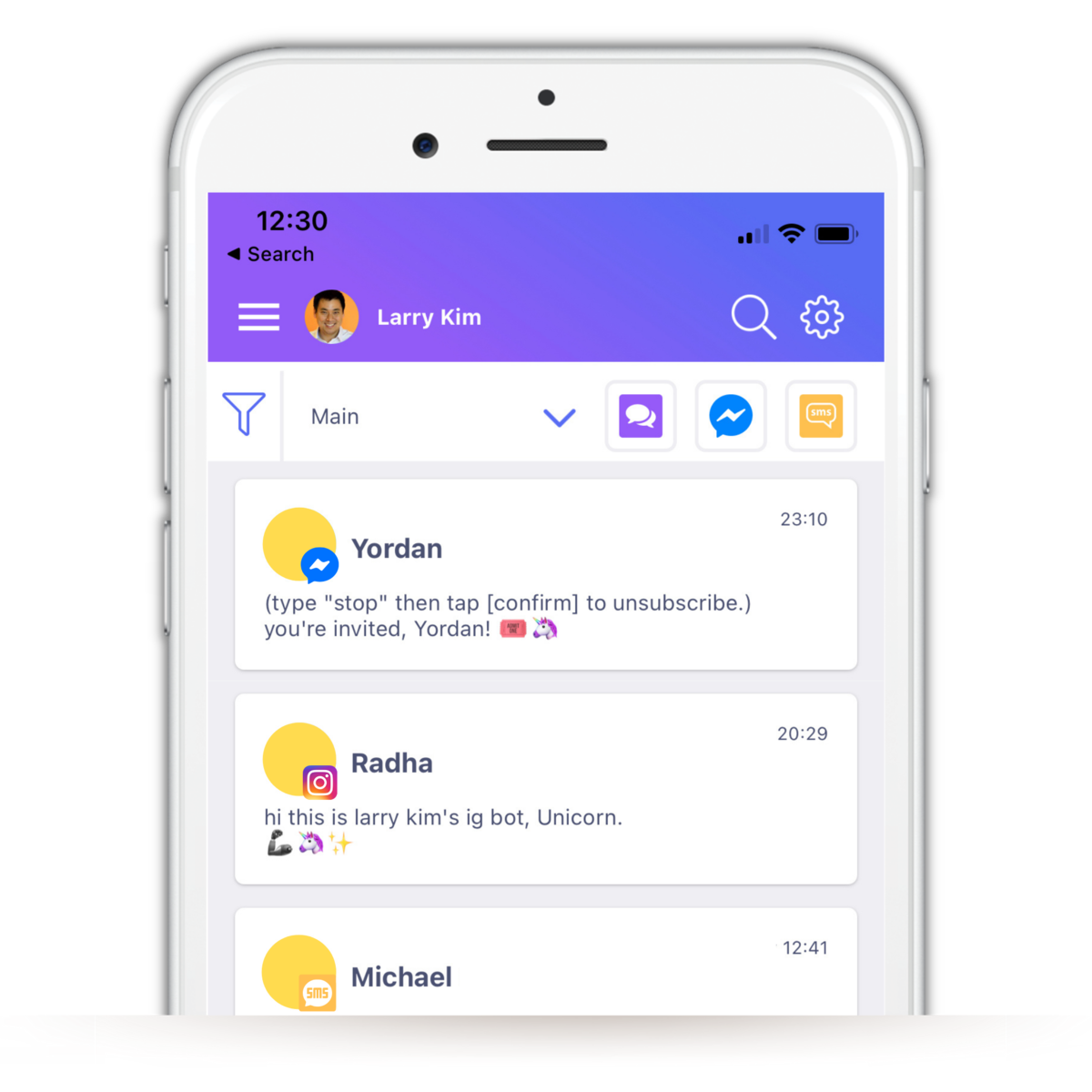 unified multi-channel messaging inbox