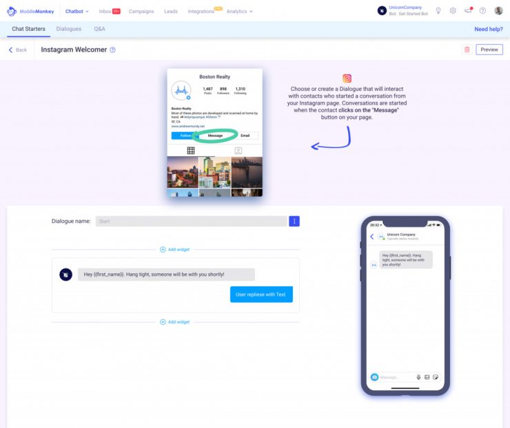 An image of Customers.ai’s messaging automation funnel builder.