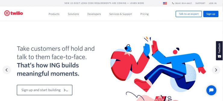 Twilio homepage