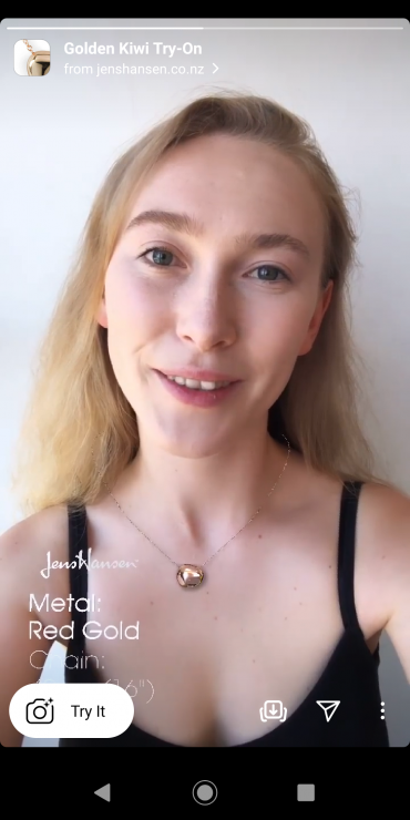 Golden Kiwi Try-On Instagram Story Filter