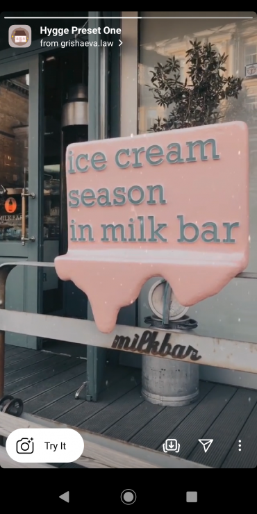 Hygge Preset One Instagram Story filter
