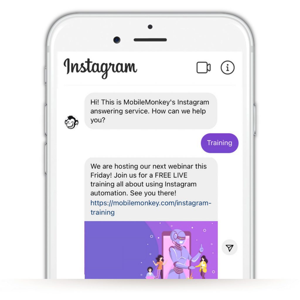 instagram message template